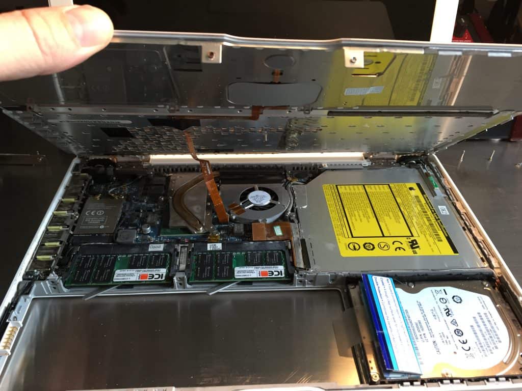 The inside of a Macbook