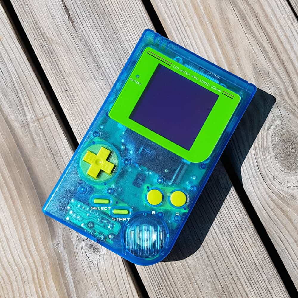 Game Boy modded Blue aftermarket shell