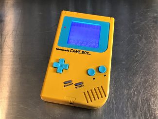 Game Boy DMG-01 modded yellow and cyan